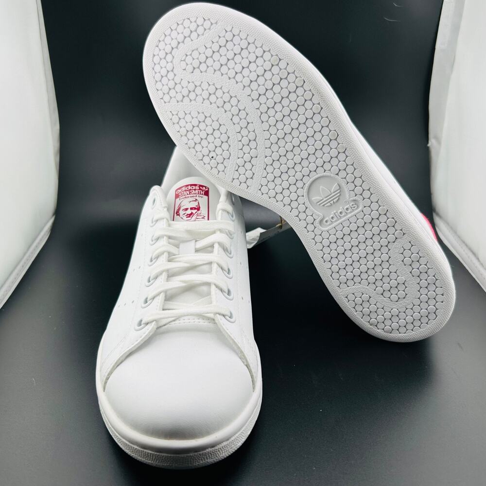 Adidas Stan Smith J Big Kids' Sneakers White Cloud / Bold Pink FX7522 Sz 7